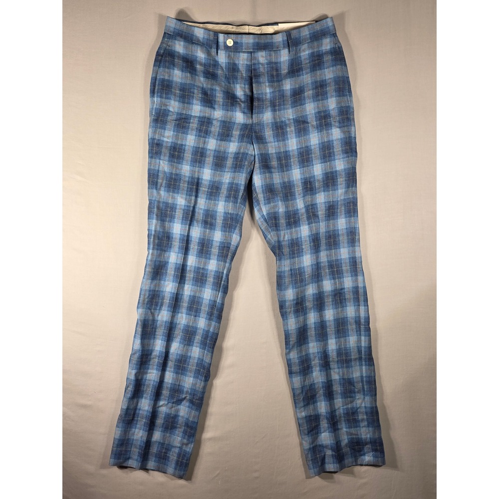 Lauren Ralph Lauren Mens‎ Plaid Dress Pants Turquoise UltraFlex 31W 32L NWT